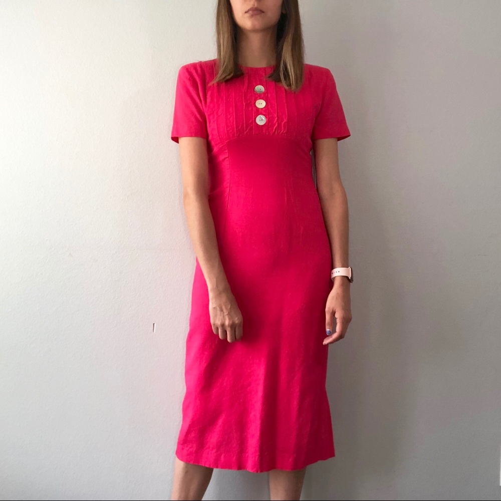 80’s pink midi dress